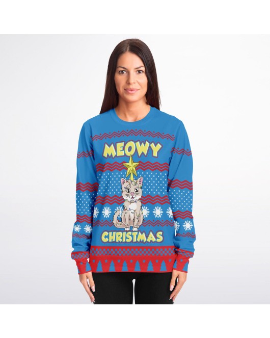 Meowy Christmas Ugly Christmas Sweatshirt