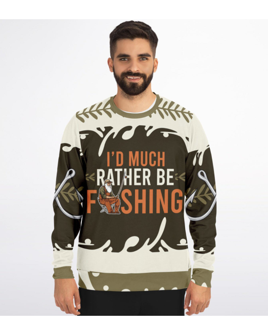 Rather Be Fishing Ugly Christmas Sweatshirt