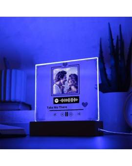 Custom Music plaque acrylic with LED | Anniversary Gift | With QR Code Link | Wedding Gift