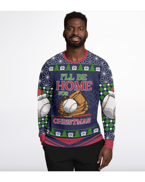 Baseball Home Ugly Christmas Sweatshirt