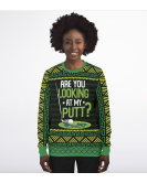 Looking at my Putt Ugly Christmas Sweatshirt